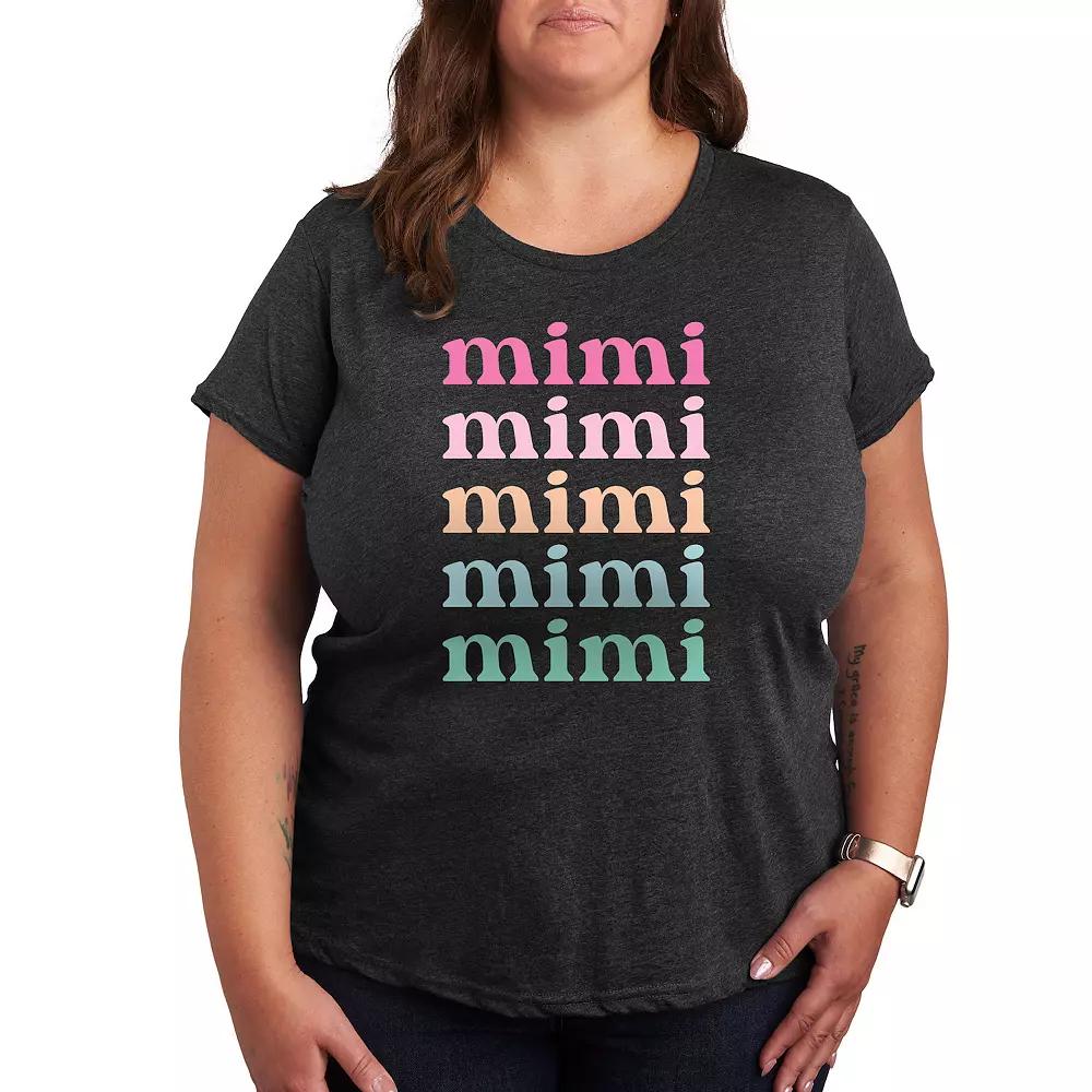 Women's Colorful Stacked Mimi Graphic Tee, Girl's,  Product Image