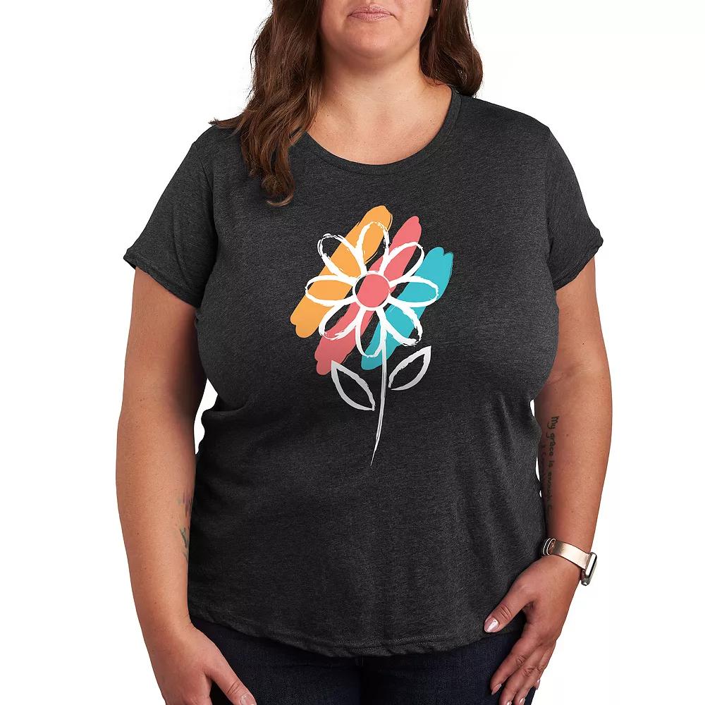Plus Daisy Paint Splotches Graphic Tee, Women's,  Product Image