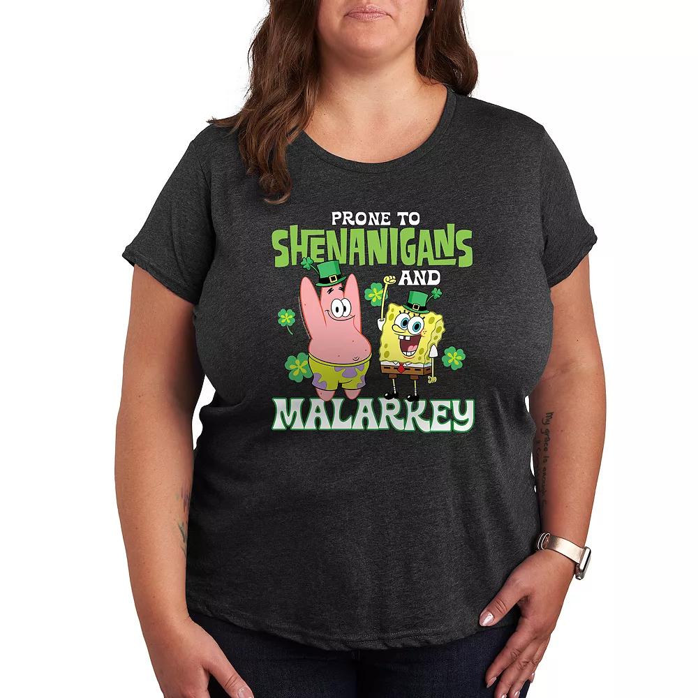 Plus SpongeBob SquarePants Shenanigans And Malarkey Graphic Tee, Women's,  Product Image