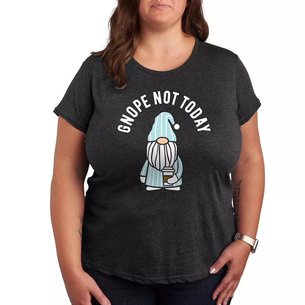 Plus Gnope Not Today Sleepy Gnome Graphic Tee, Women's,  Product Image