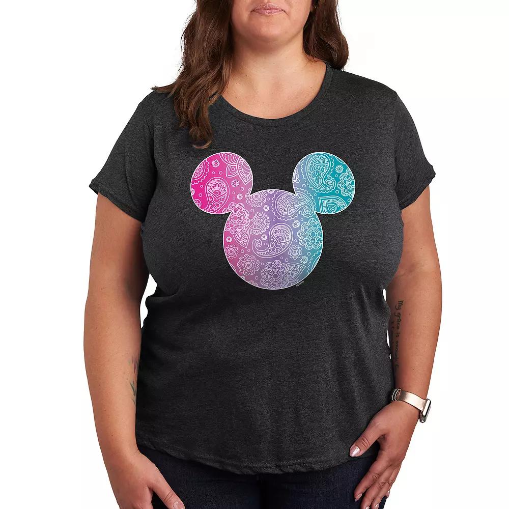 Disney's Mickey Mouse Plus Bandana Pattern Graphic Tee, Women's,  Product Image