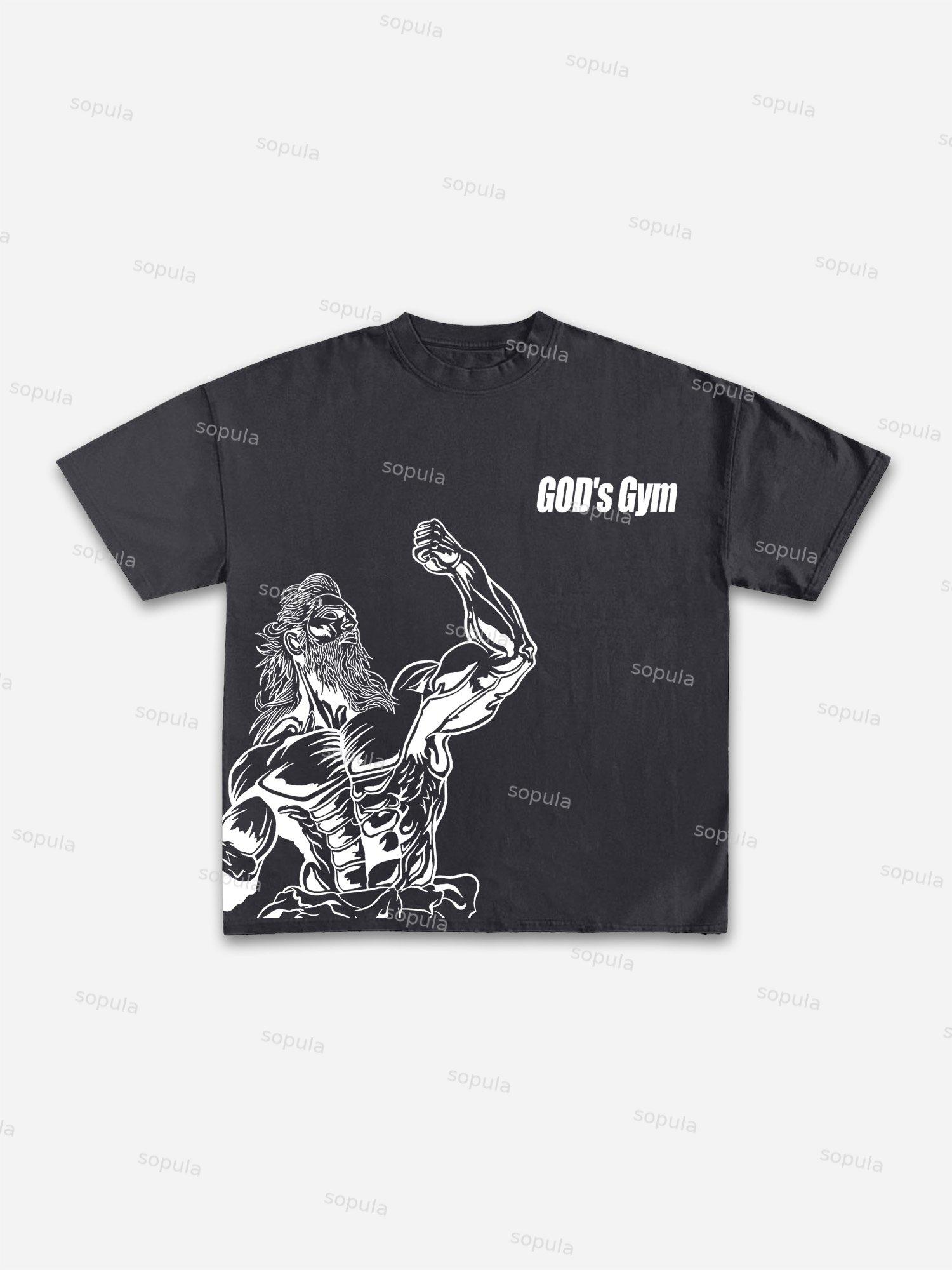 God's Gym Graphic Print Cotton T-shirt Product Image