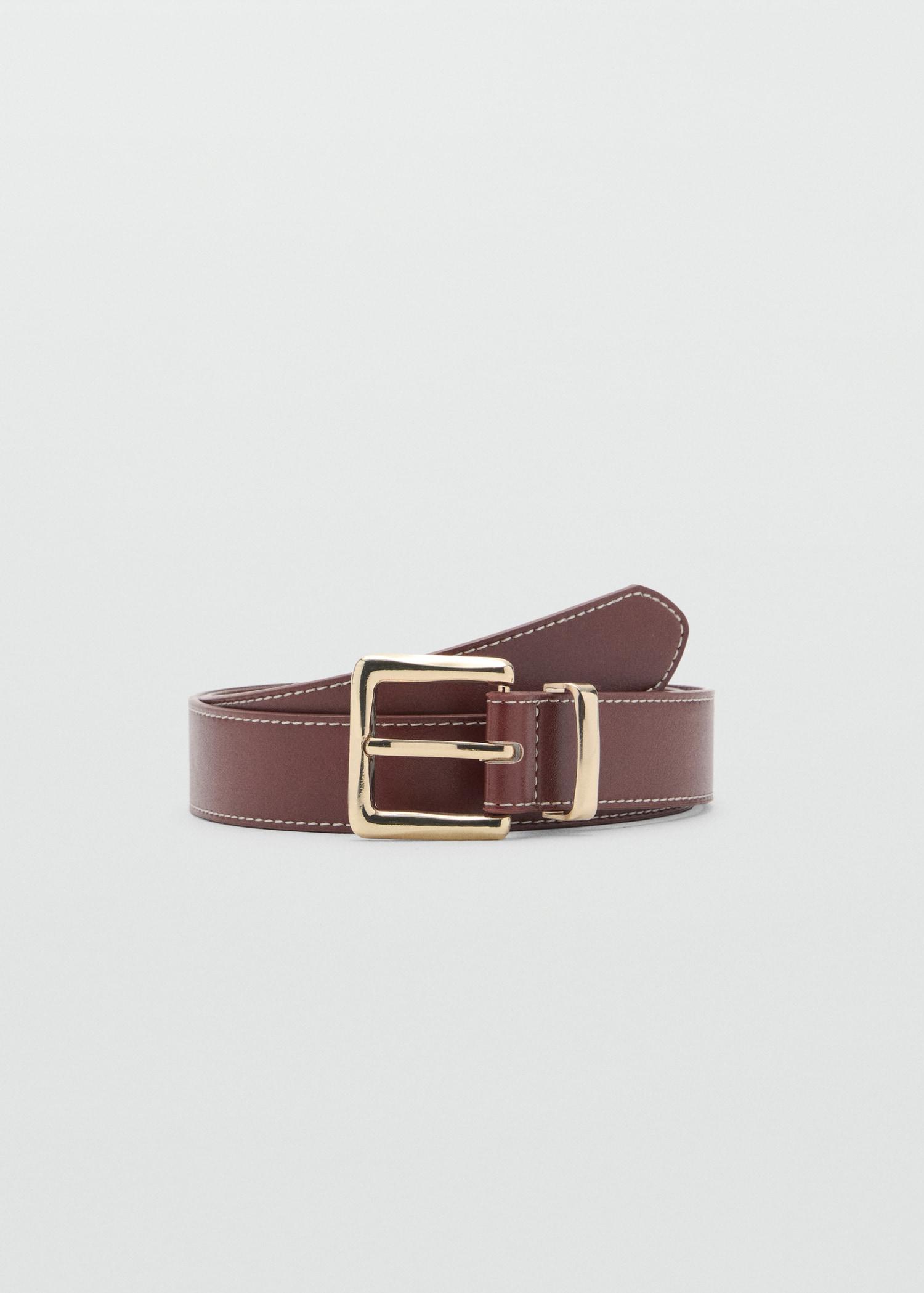 Stitched belt with square buckle - Women | MANGO USA Product Image