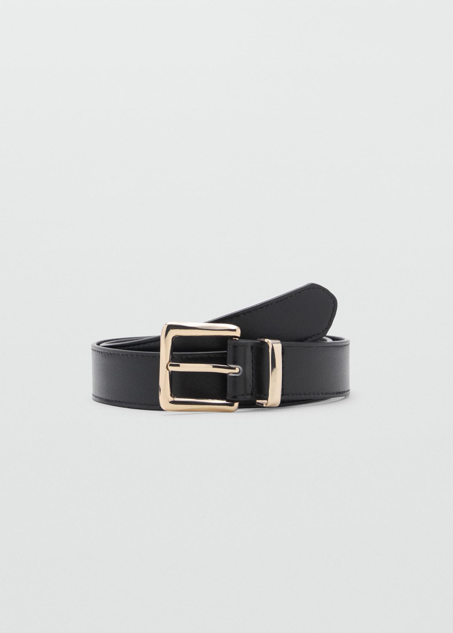 Stitched belt with square buckle - Women | MANGO USA Product Image