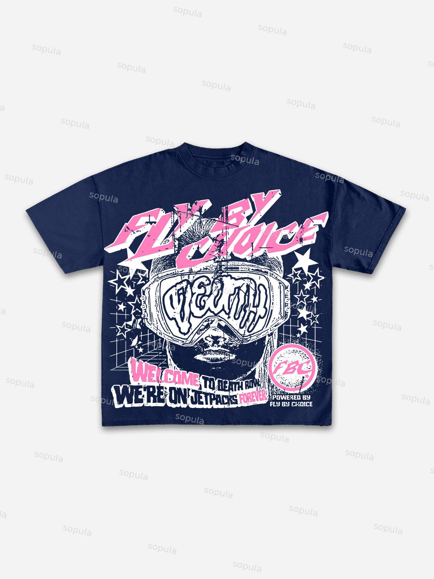 Vintage Fly By Choice Death Graphic Cotton Short Sleeve T-Shirt Product Image