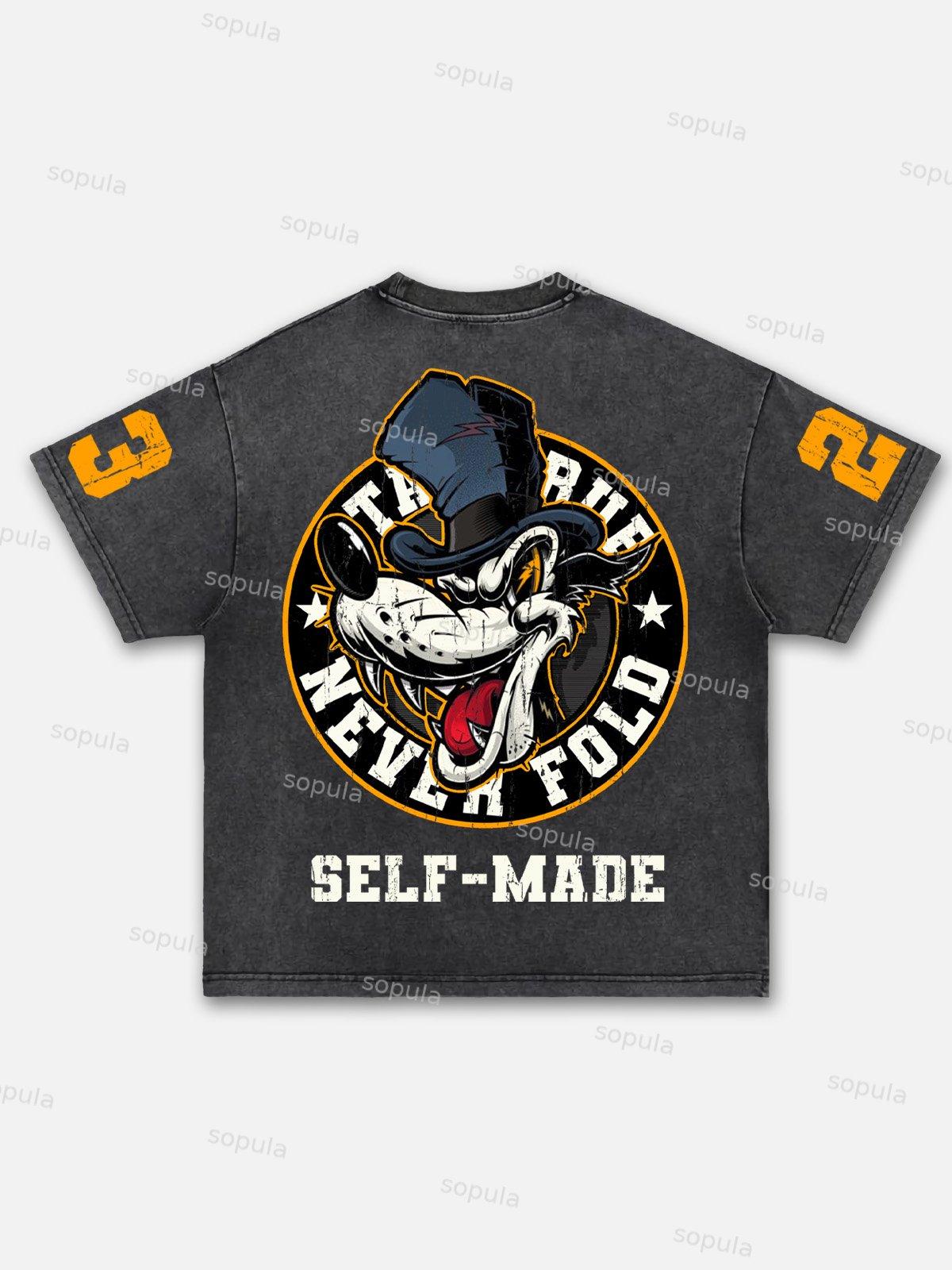 Y2k Streetwear No.23 Hip Hop Gothic Graphic Acid Wash T-shirt Product Image