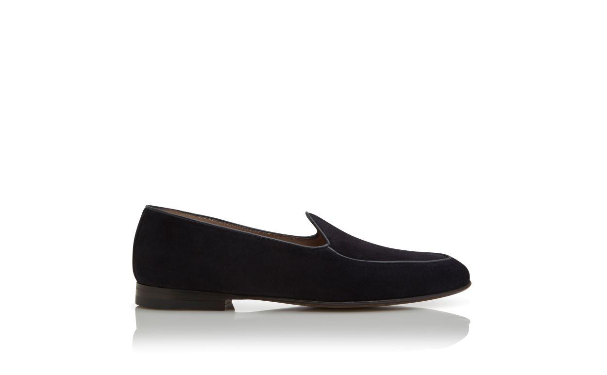 MODENA Navy Blue Suede Loafers  Product Image