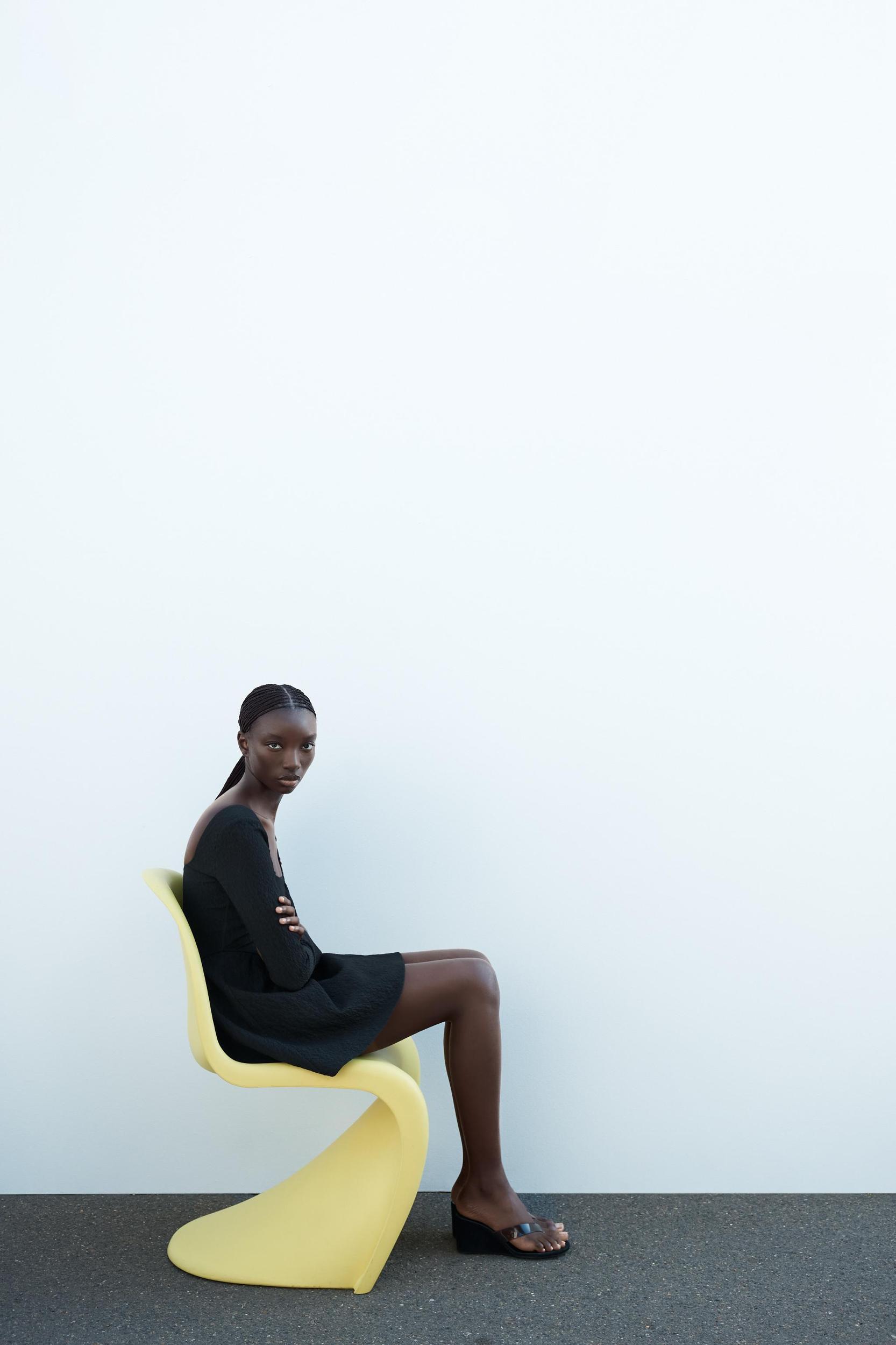 TEXTURED DRESS WITH VOLUME Product Image