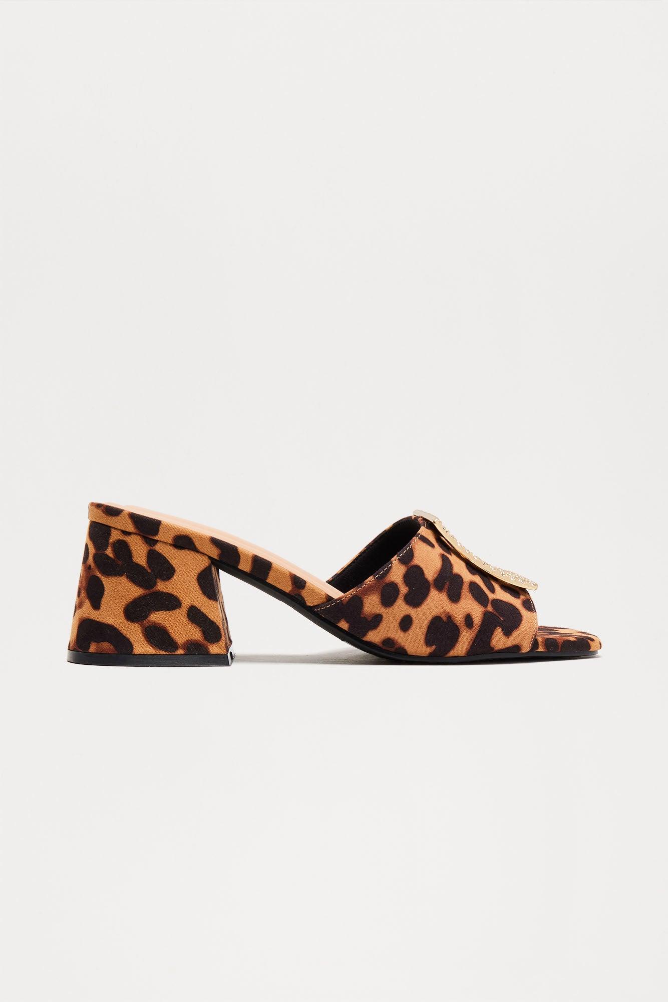 Benton Heeled Mules - Leopard Product Image