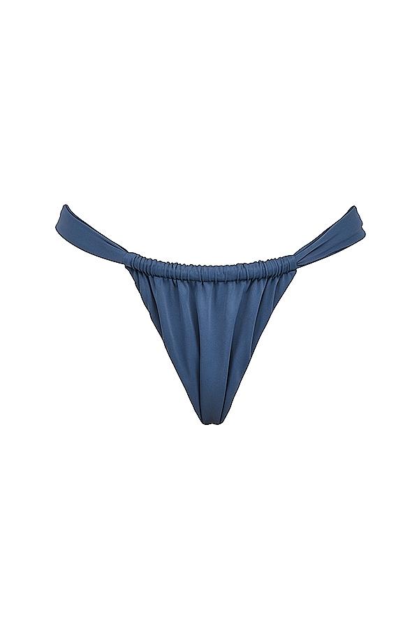 Cassis  deep blue ruched bikini top Product Image