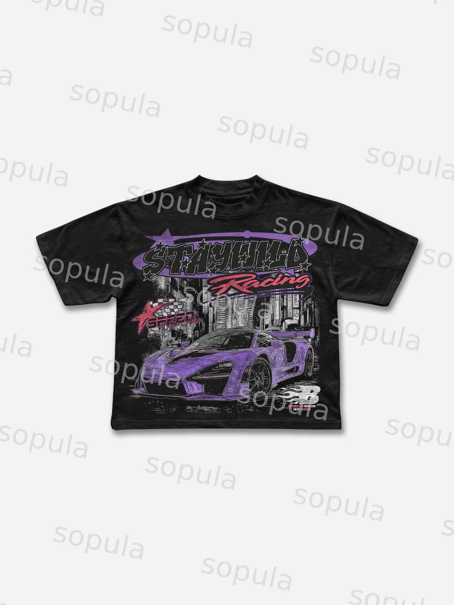 Sopula Y2K Fast Racing Make Vintage Part 2 Graphics Cropped T-Shirts Product Image