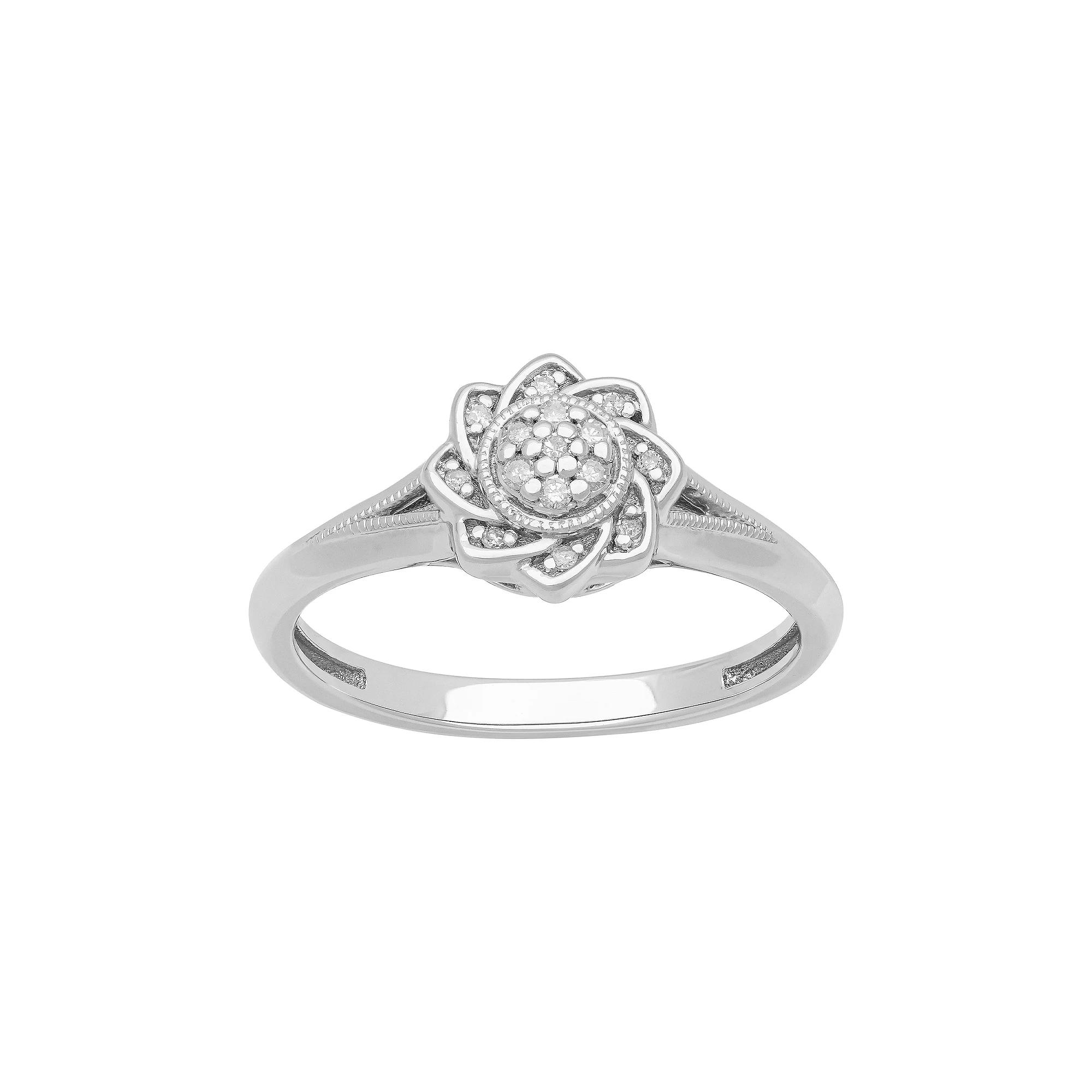 Love Always Sterling Silver Diamond Accent Pinwheel Promise Ring, Women's, Size: 9 Product Image