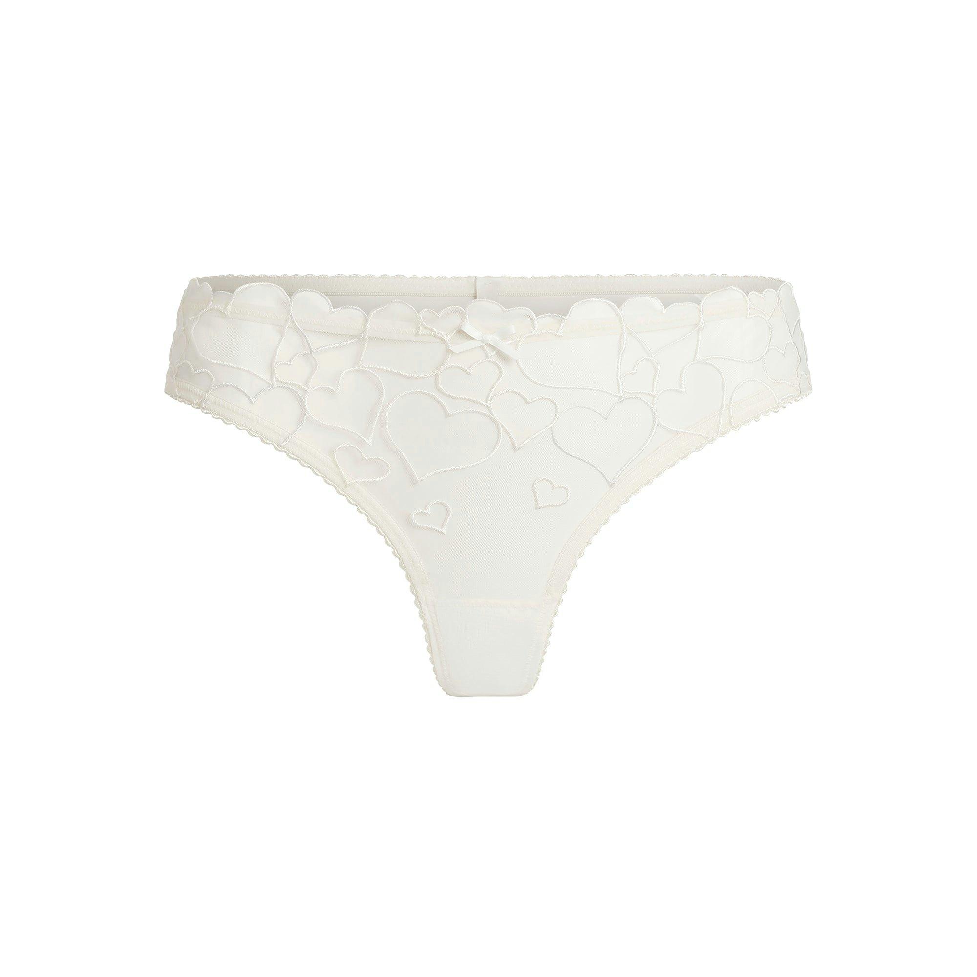EMBROIDERED TULLE THONG | MARBLE Product Image