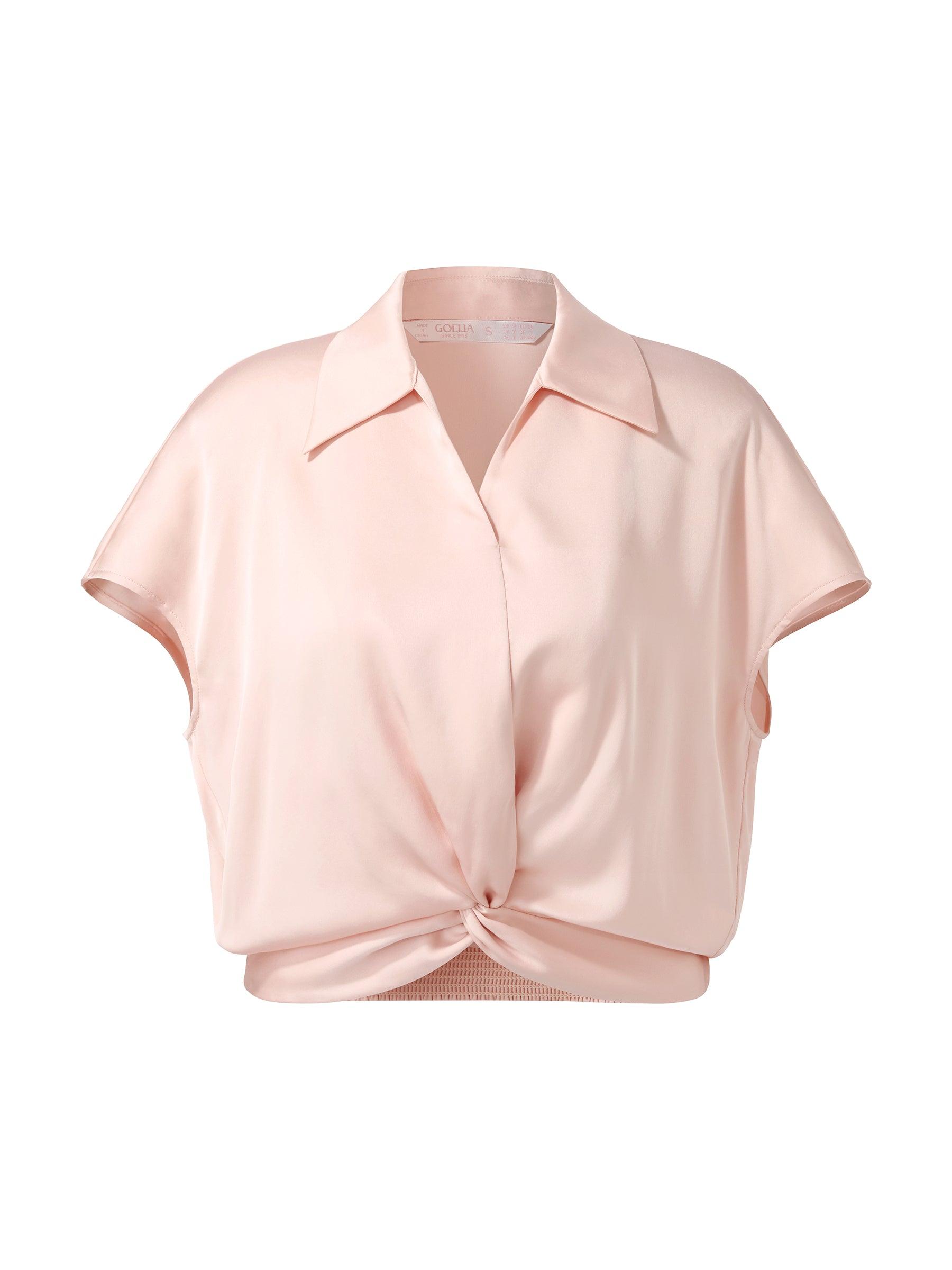 22MM Mulberry Silk Twist Front Women Blouse Product Image