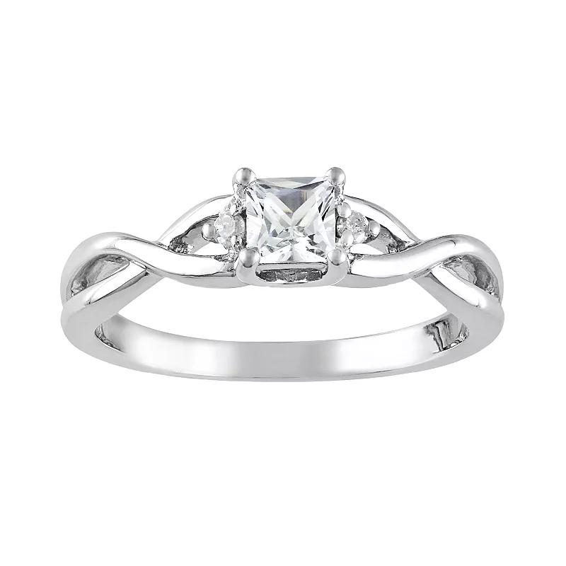 Stella Grace Sterling Silver Lab-Created White Sapphire and Diamond Accent Infinity Ring, Women's,  Product Image