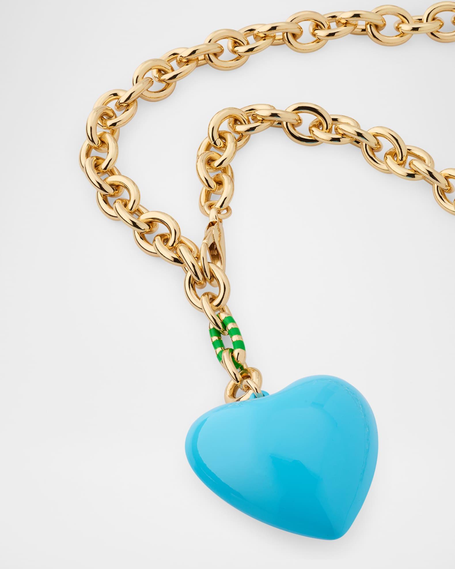 The Puffy Heart Necklace, Turquoise Product Image