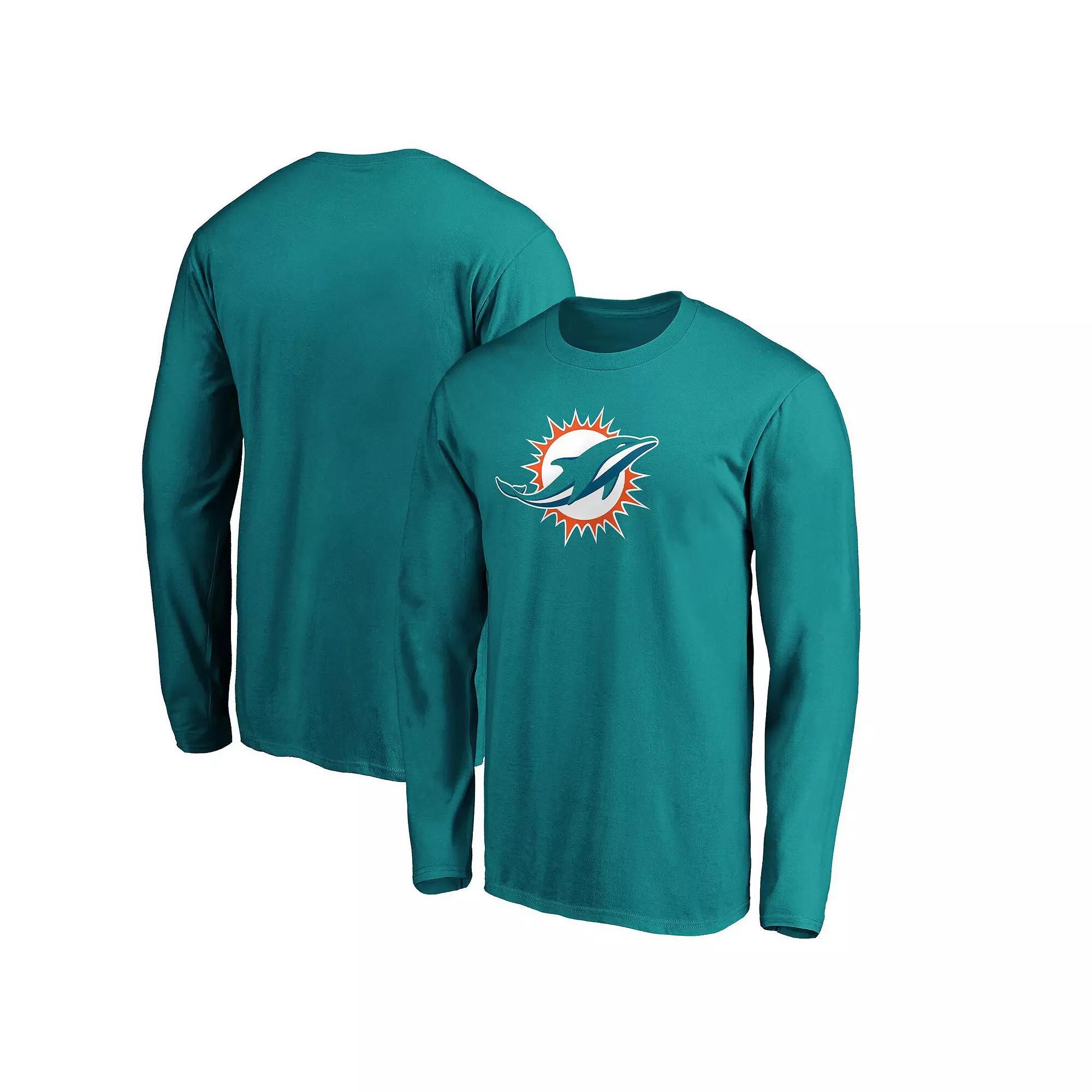 Men's Fanatics Branded Aqua Miami Dolphins Primary Logo Long Sleeve T-Shirt, Size: 4XL, Turquoise A Product Image