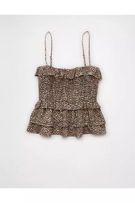 AE Square Neck Smocked Ruffle Cami Product Image