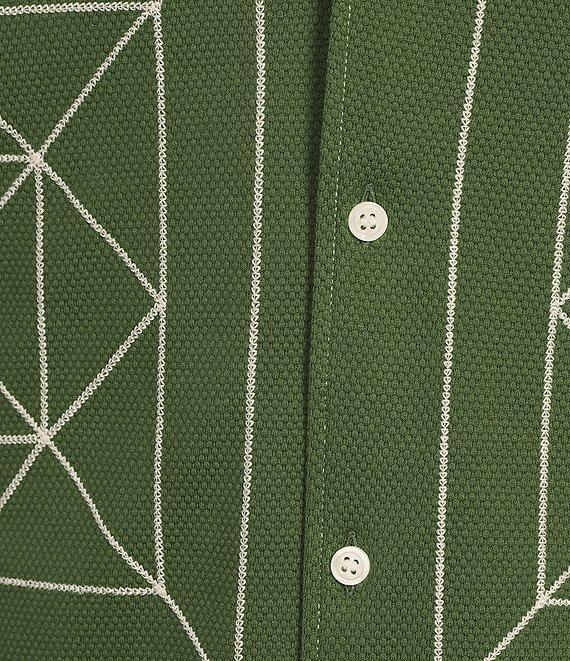 Murano From The Garden Collection Slim Fit Embroidered Short Sleeve Coatfront Shirt Product Image