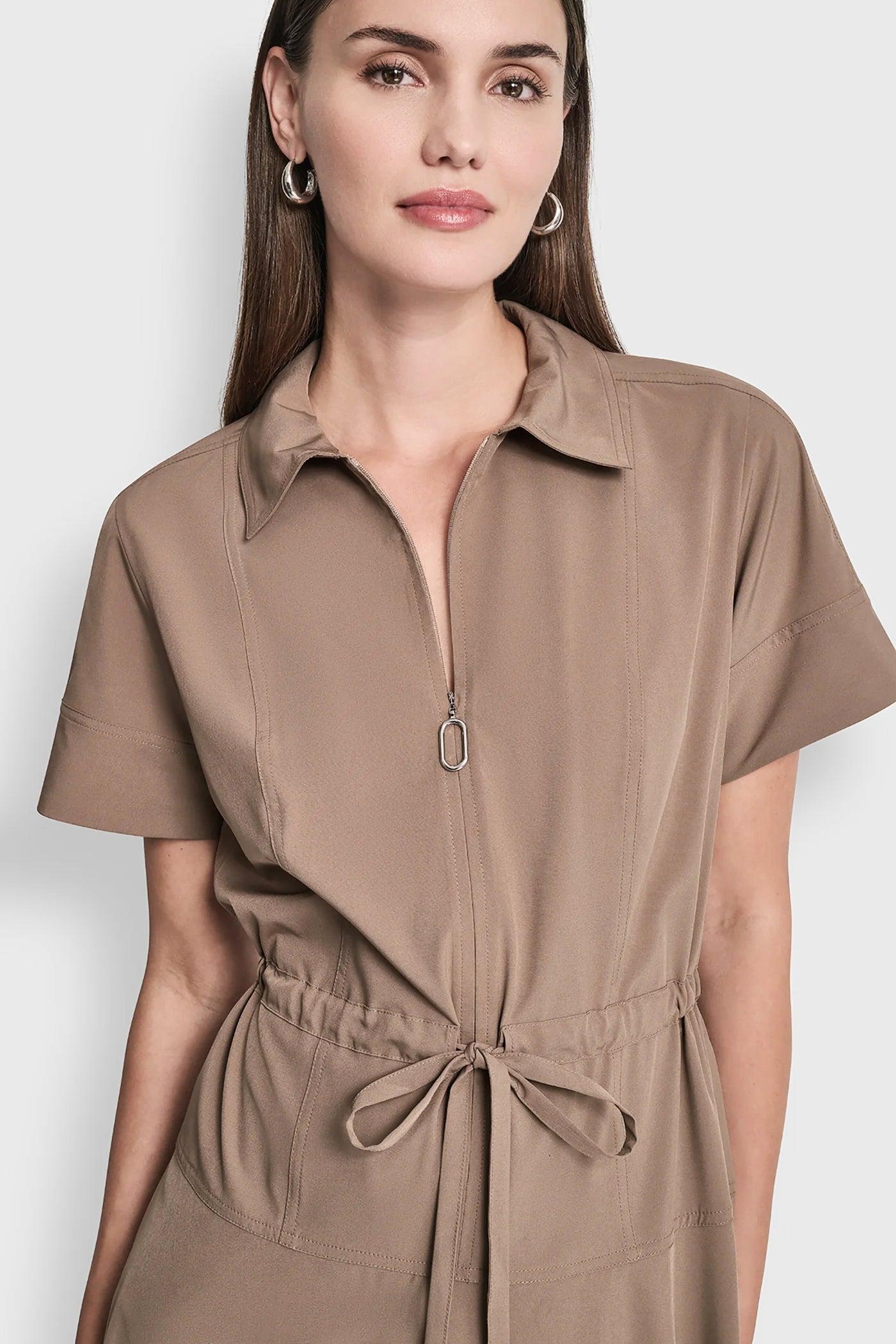 FIT & FLARE MIDI SHIRT DRESS Product Image