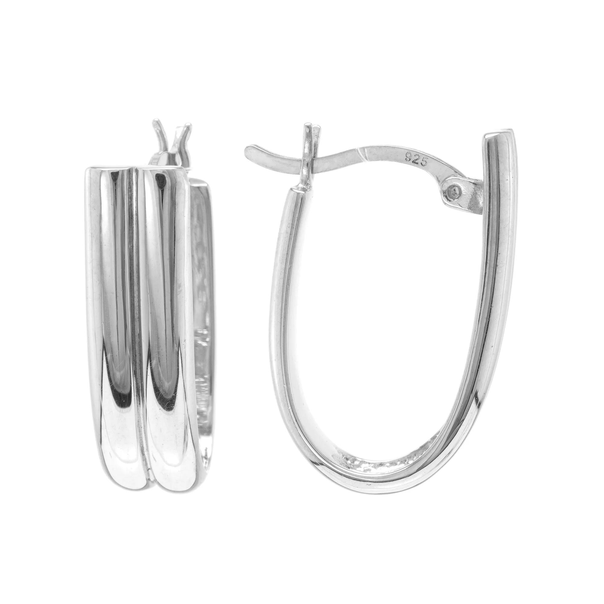 Judy Crowell Sterling Silver Double U-Tube Hoop Earrings, Women's Product Image