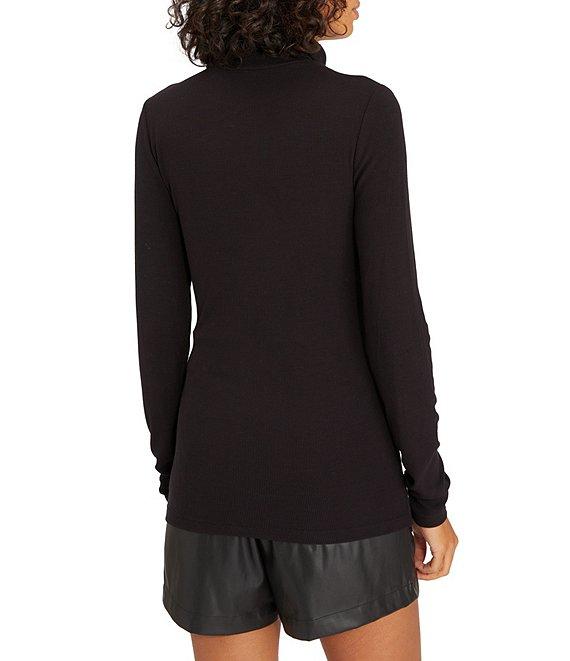 Sanctuary Essentials Turtleneck Long Sleeve Rib Knit Shirt Product Image