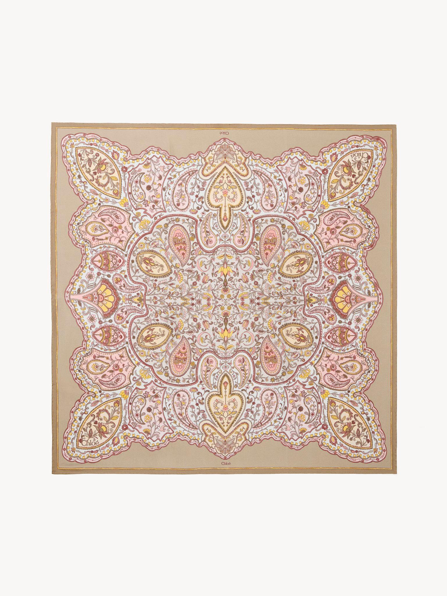 The Chloé Paisley square scarf in silk twill Product Image