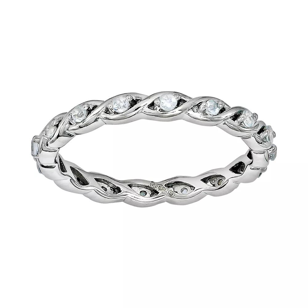 Stacks & Stones Sterling Silver Aquamarine Stack Ring, Women's, Size: 10, Blue Product Image