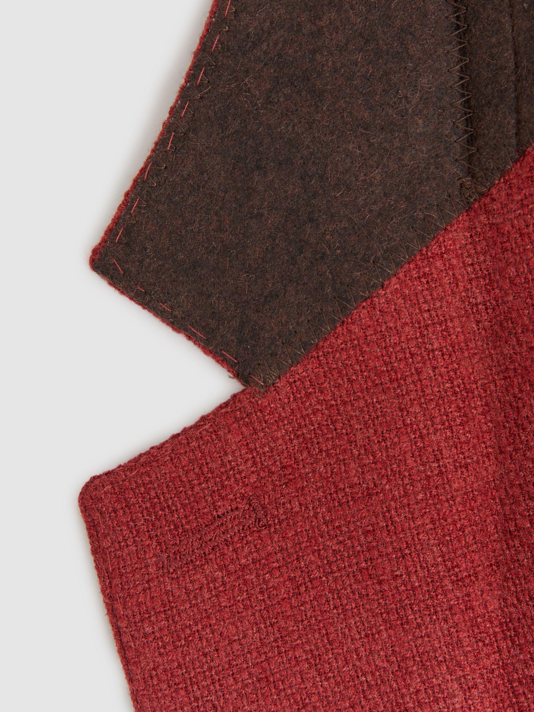 Single-Breasted Wool Blend Blazer Slim Fit in Rust Red Product Image