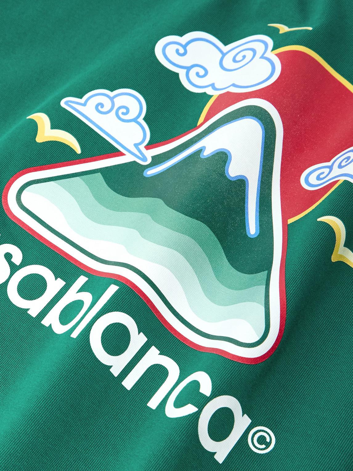 CASABLANCA Mens Montagne Ondulee Brand-print Cotton-jersey T-shirt In Green Product Image