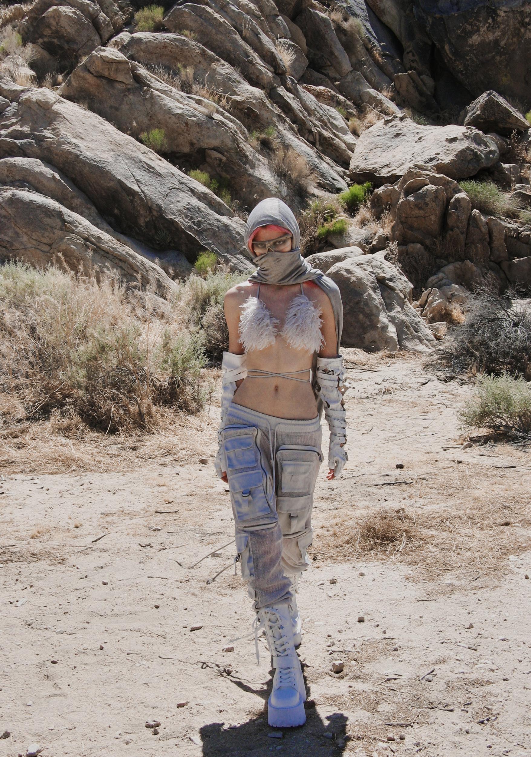 Complex Nights Fishnet Cargo Pants - Gray Male Product Image