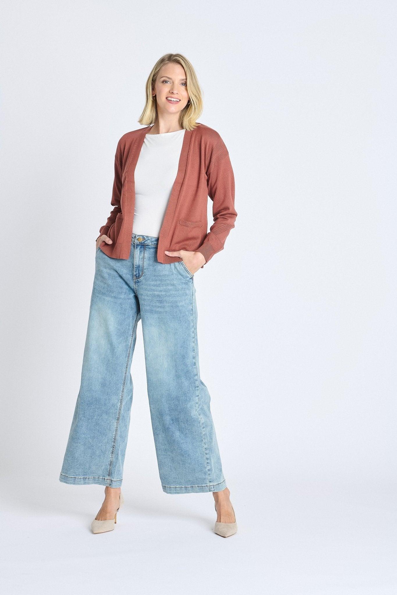 Ribbed Open Cardigan Sweater Product Image