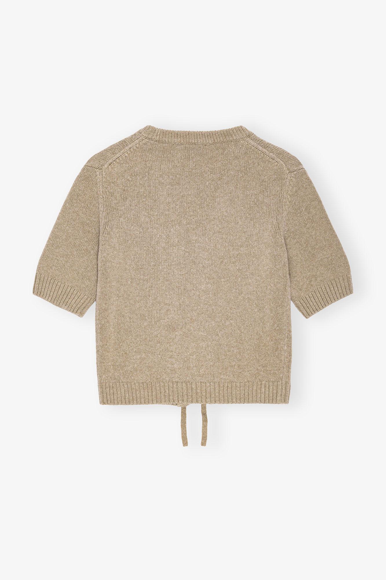 Brown Future Wool Mix Short Sleeve Cardigan Product Image