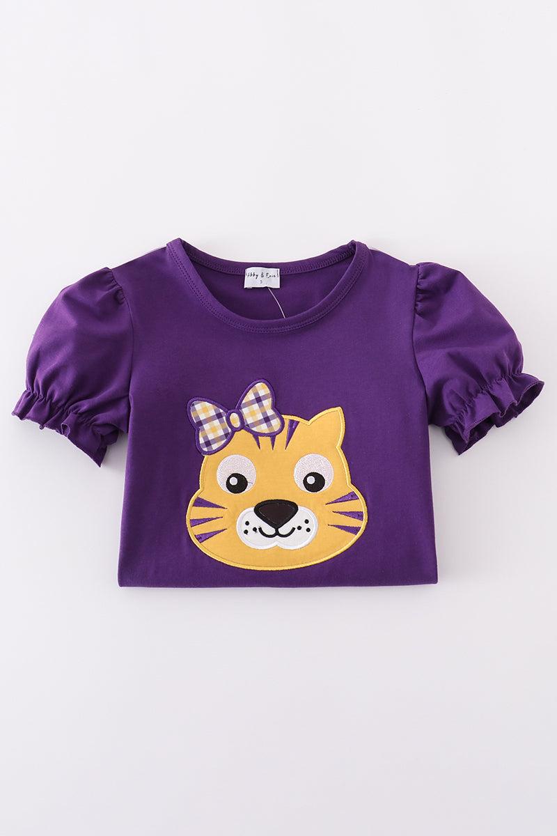 Purple gold LSU applique dress Product Image