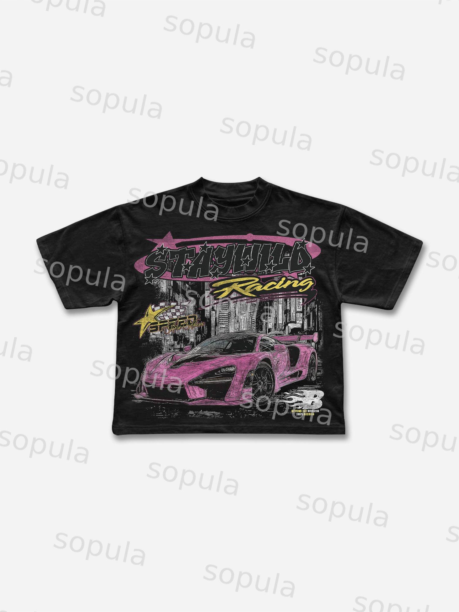 Sopula Y2K Fast Racing Make Vintage Part 2 Graphics Cropped T-Shirts Product Image