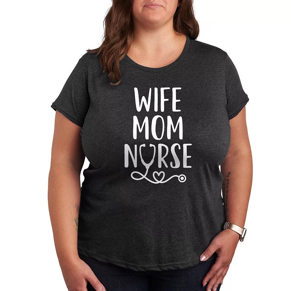 Plus Wife Mom Nurse Graphic Tee, Women's,  Product Image