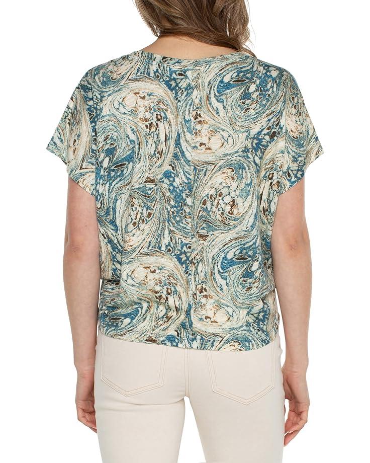 Long Sleeve V-Neck Knit Top W/ Shirring Product Image