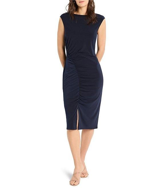 NIC + ZOE Knit Boat Neck Sleeveless Twist Dress Product Image