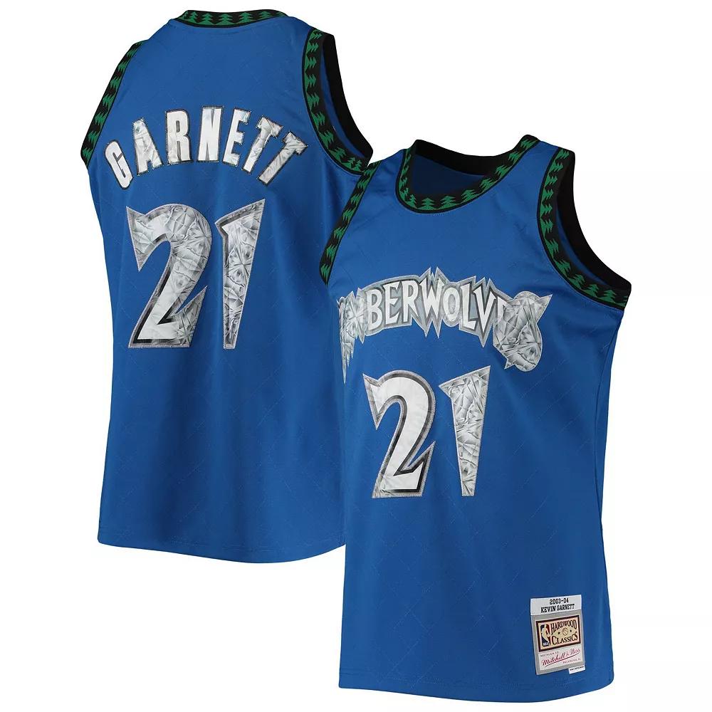 Men's Mitchell & Ness Kevin Garnett Blue Minnesota Timberwolves 1996-97 Hardwood Classics NBA 75th Anniversary Diamond Swingman Jersey, Size: Small Product Image