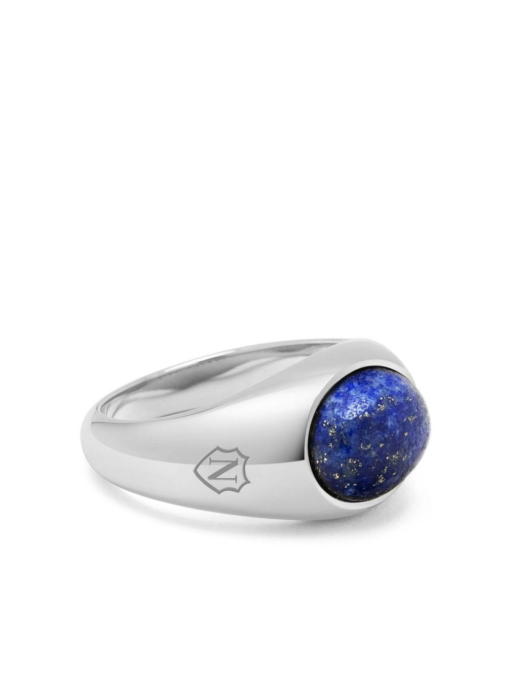 lapis lazuli engraved signet ring Product Image