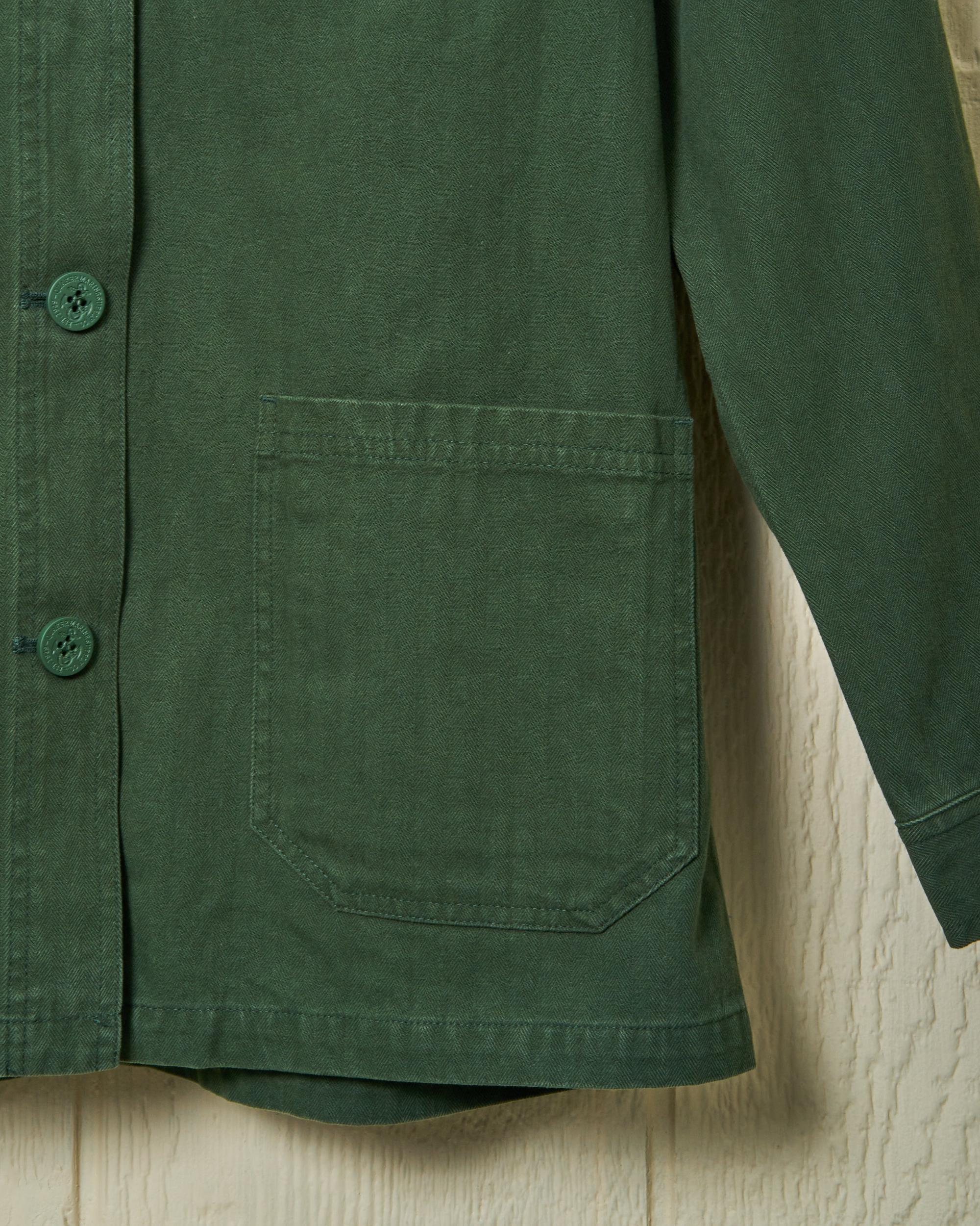 Women’s French Workman’s Jacket in Parks Department Green Herringbone Product Image