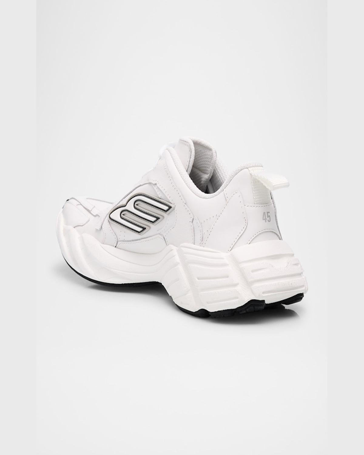 BALENCIAGA Men White Cowskin And Polyester Monday Shoe Sneakers Product Image