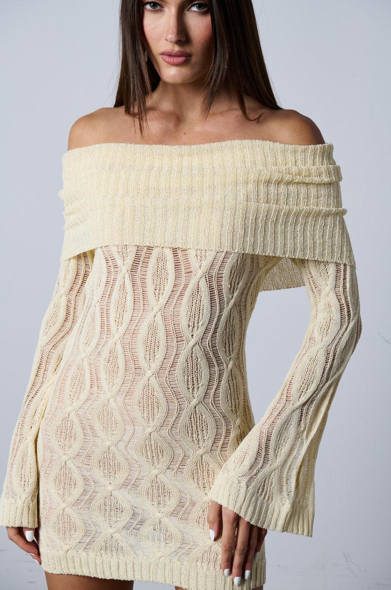 AKIRA Ordinary Woman Long Sleeve Off The Shoulder Mini Dress | mall Product Image