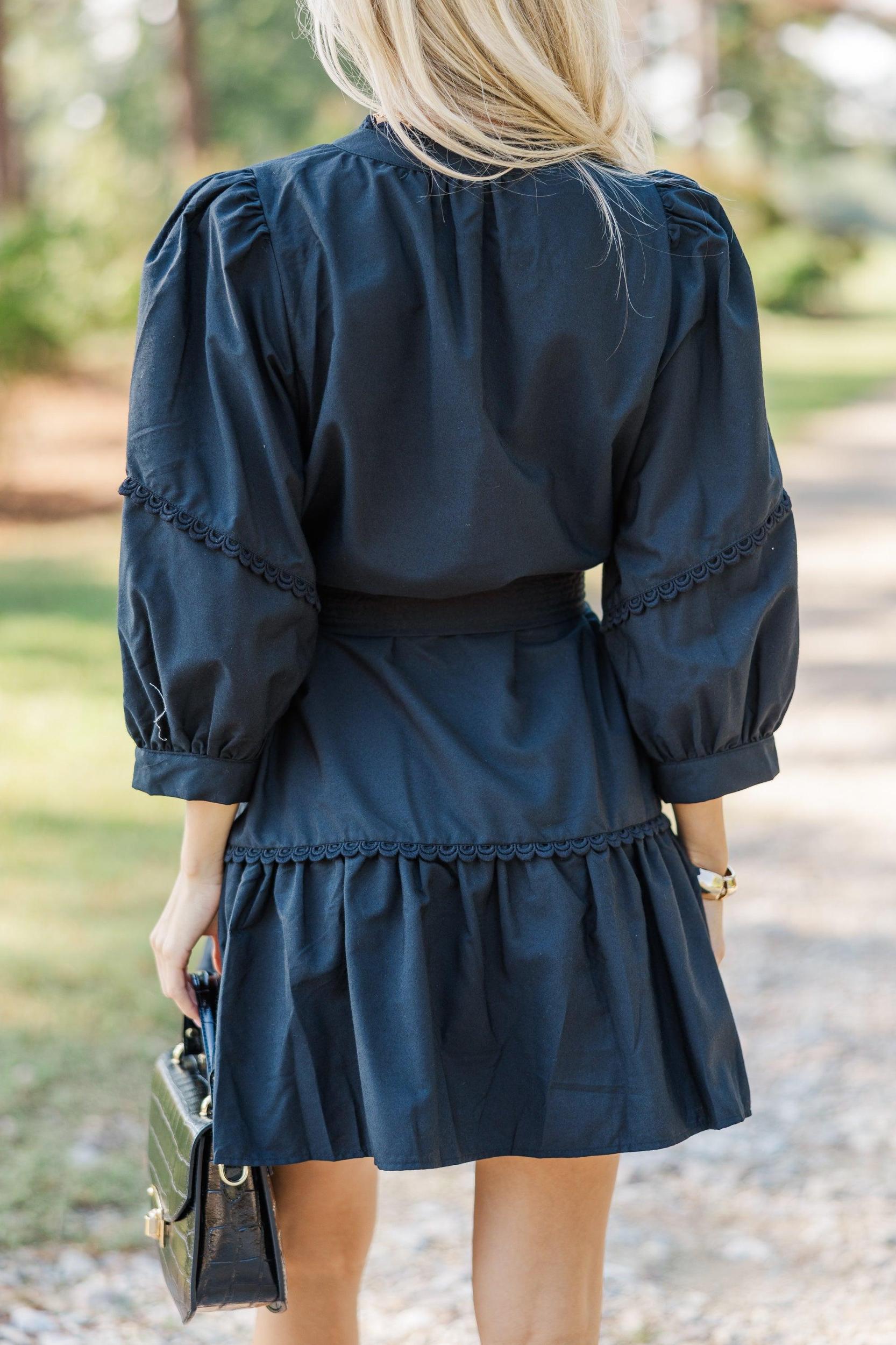 Want You Back Black Crochet Dress Female Product Image