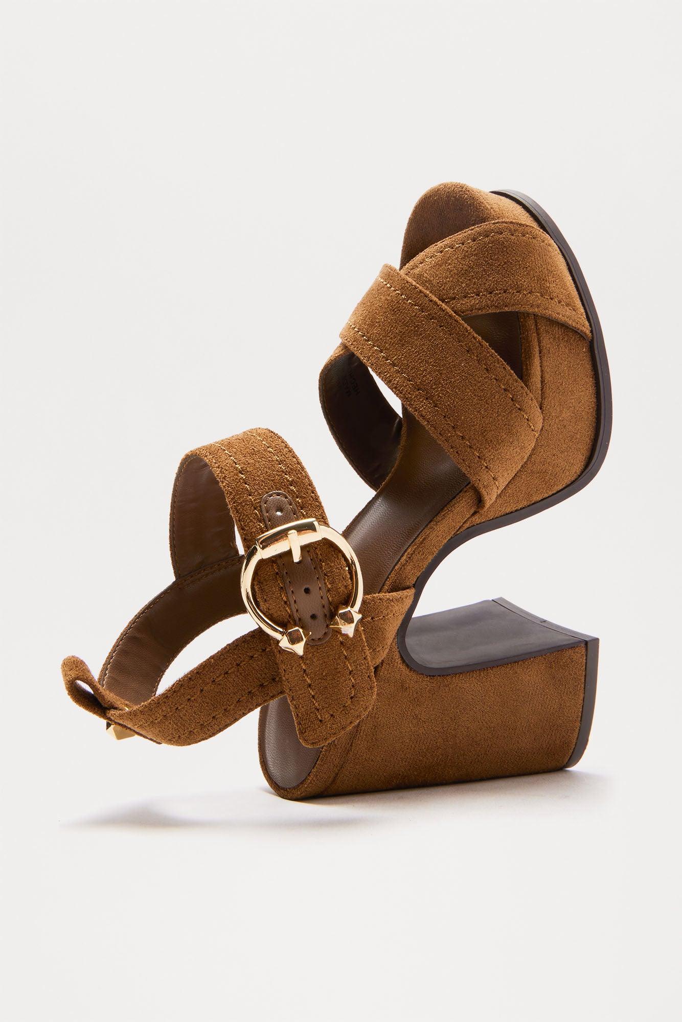 Seyfried Faux Suede Heels - Brown Female Product Image