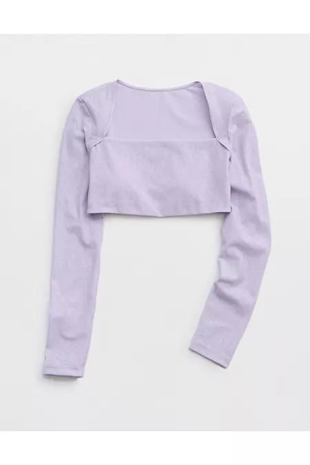 OFFLINE By Aerie Real Me Lace Long Sleeve Bra Top Women's Product Image