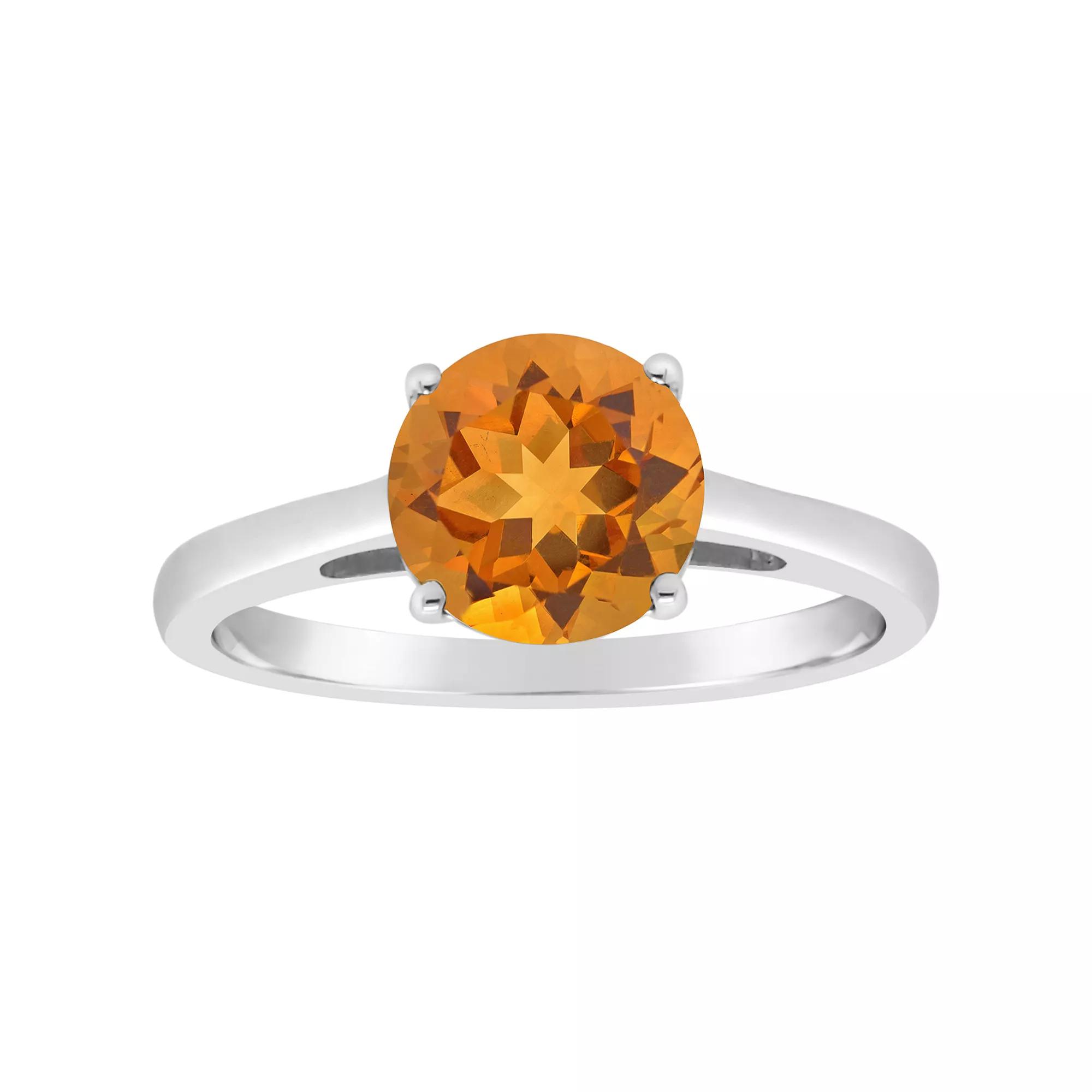 Alyson Layne 14k Gold Round Citrine Solitaire Ring, Women's, Size: 8 Product Image