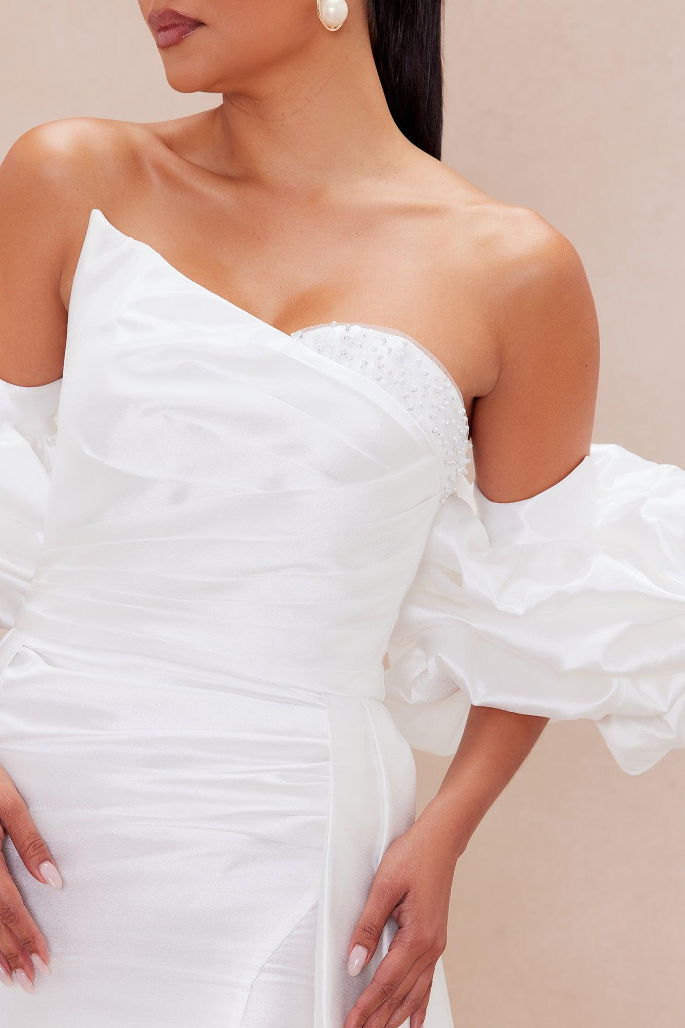 Lovers Lane Taffeta Gown - White Product Image
