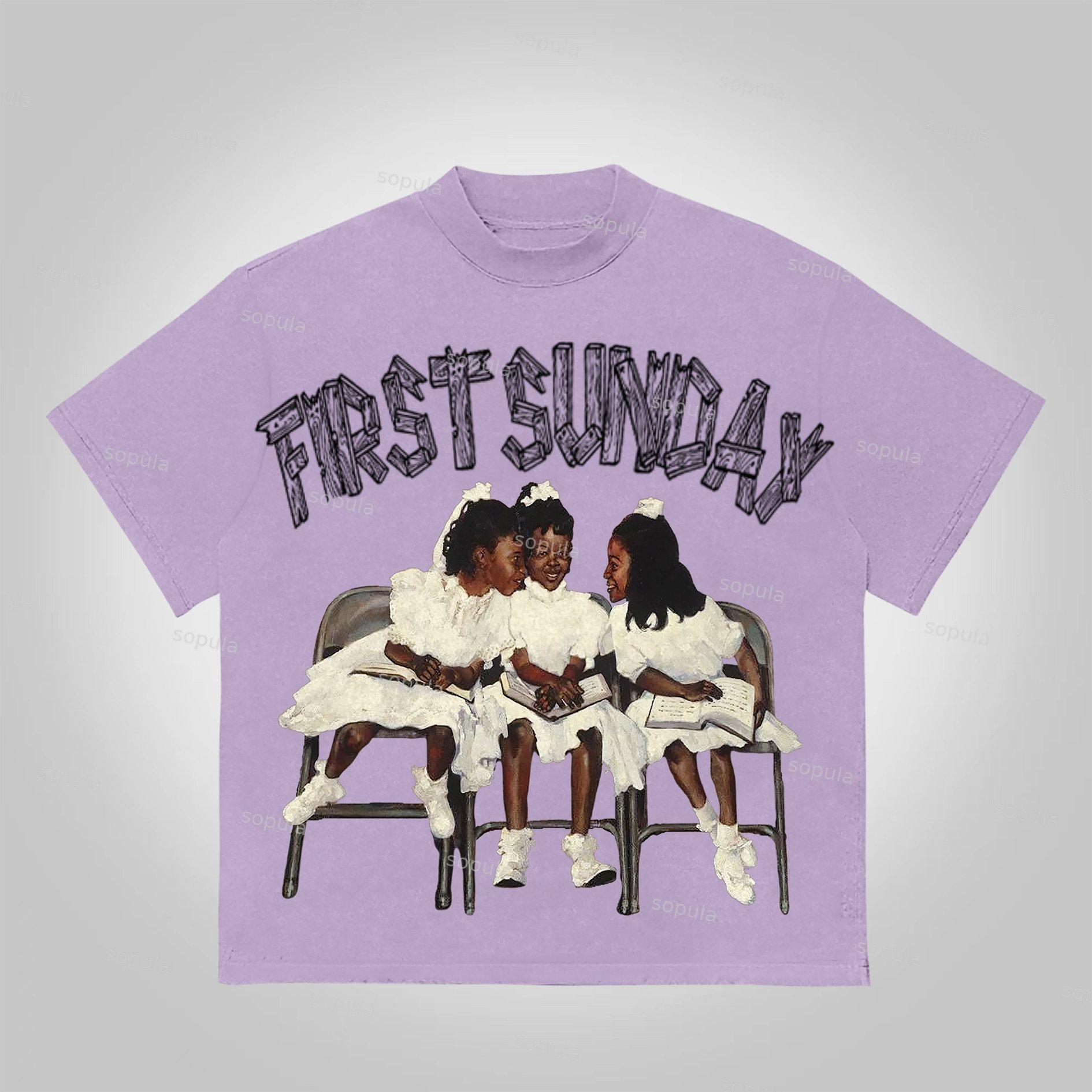 Sopula First Sunday Graphic 100% Cotton Basic T-Shirt Product Image