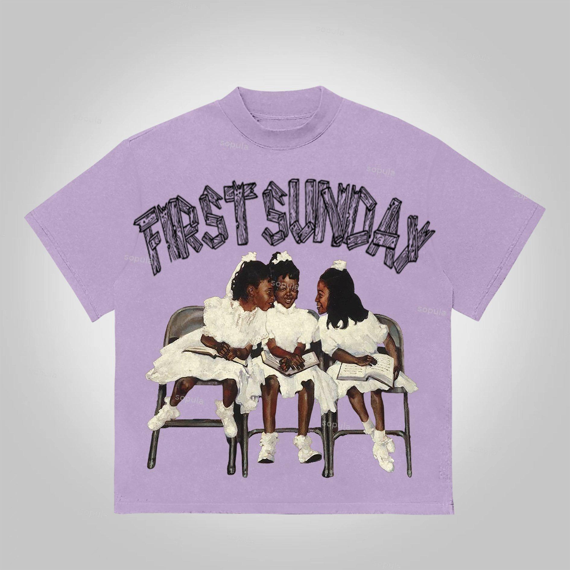 Sopula First Sunday Graphic 100% Cotton Basic T-Shirt Product Image